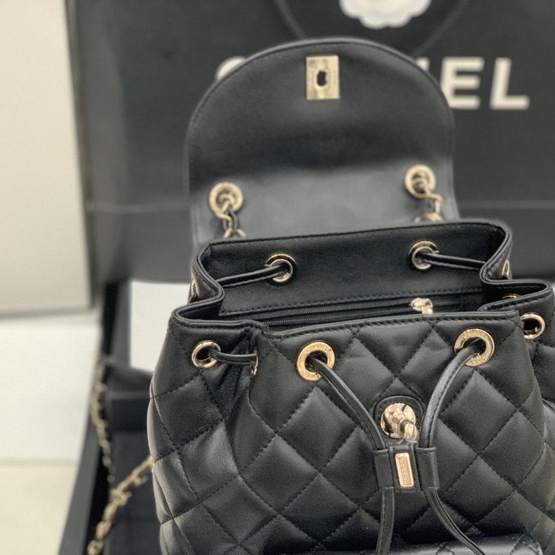 Chanel Backpacks, Lambskin, Gold-Tone Metal