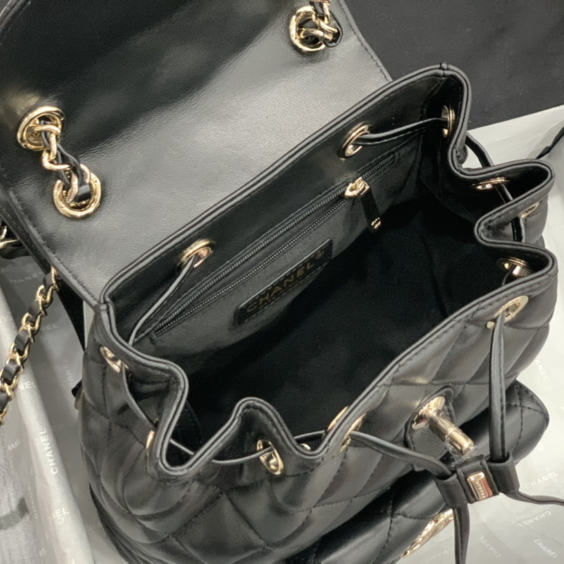 Chanel Backpacks, Lambskin, Gold-Tone Metal