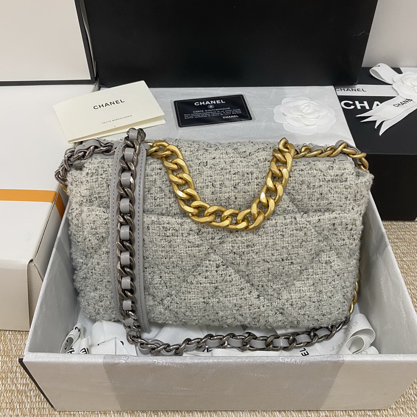 AS1160 CHANEL 19 HANDBAG, 