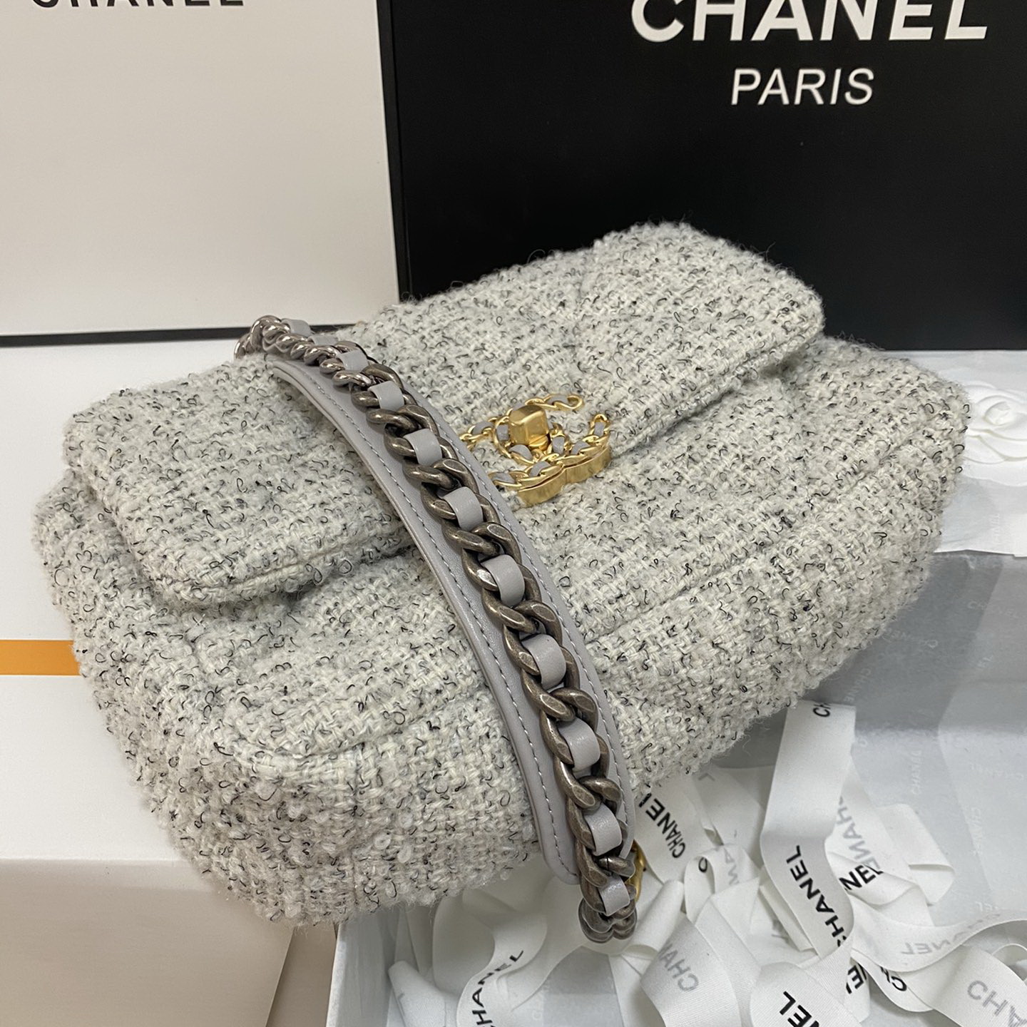 AS1160 CHANEL 19 HANDBAG, 