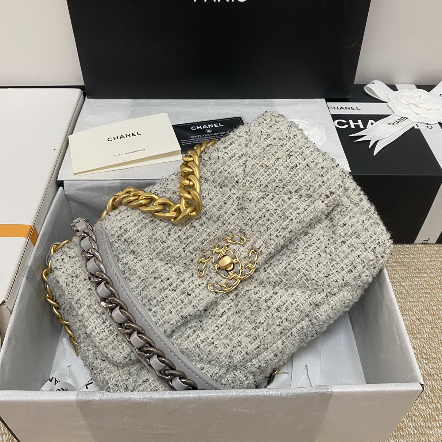 AS1160 CHANEL 19 HANDBAG, 