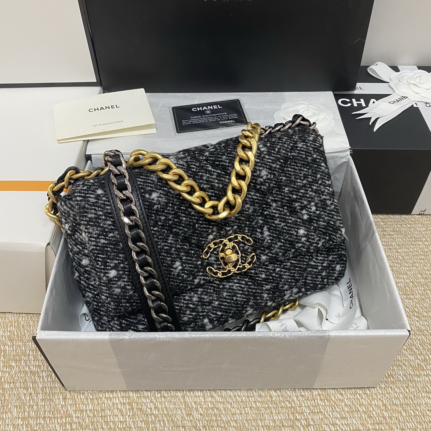 AS1160 CHANEL 19 HANDBAG, 