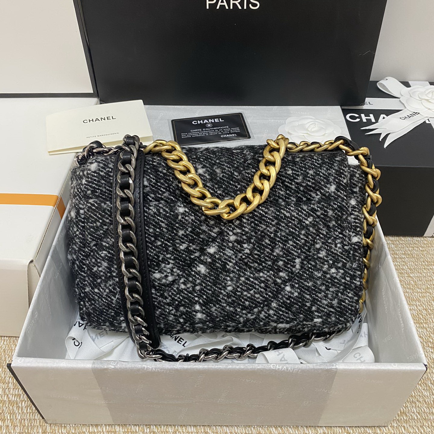 AS1160 CHANEL 19 HANDBAG, 