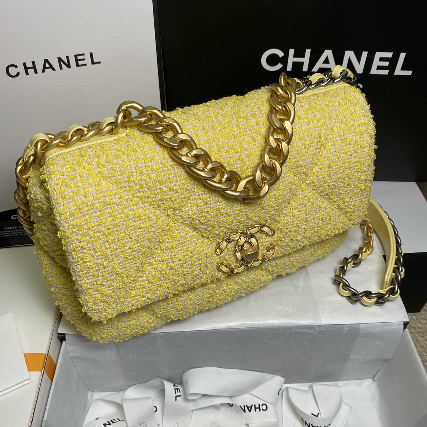 AS1160 CHANEL 19 HANDBAG, 