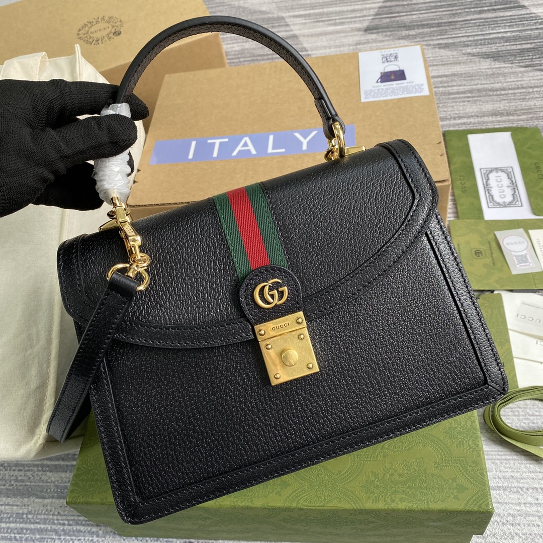 651055 Ophidia small top handle bag with Web