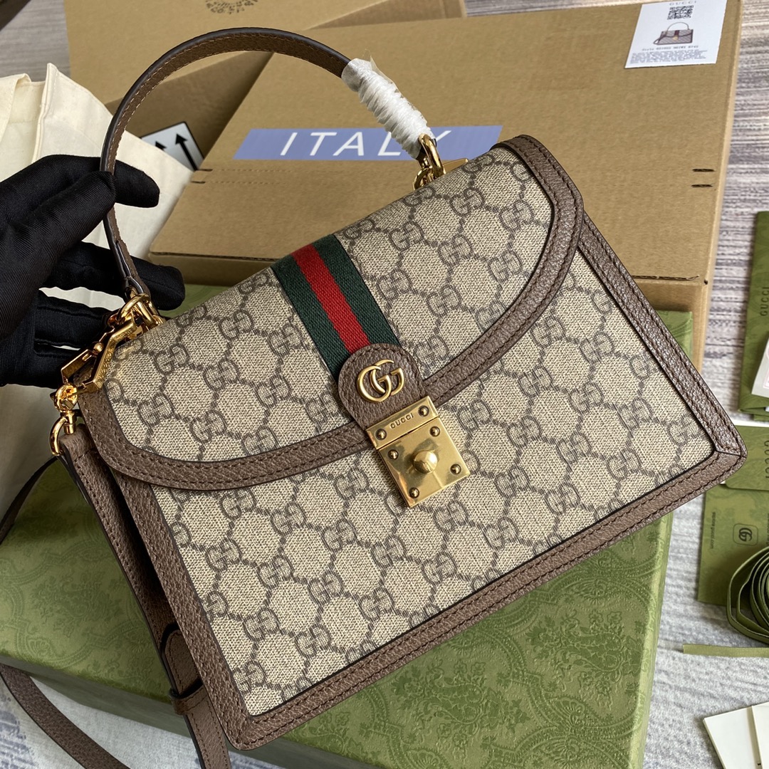 651055 Ophidia small top handle bag with Web
