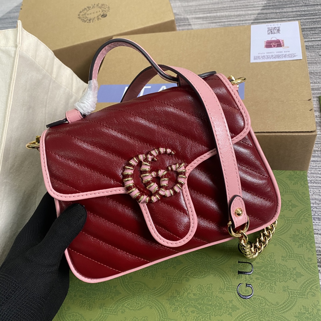 583571 GG Marmont Multicolor mini top handle bag
