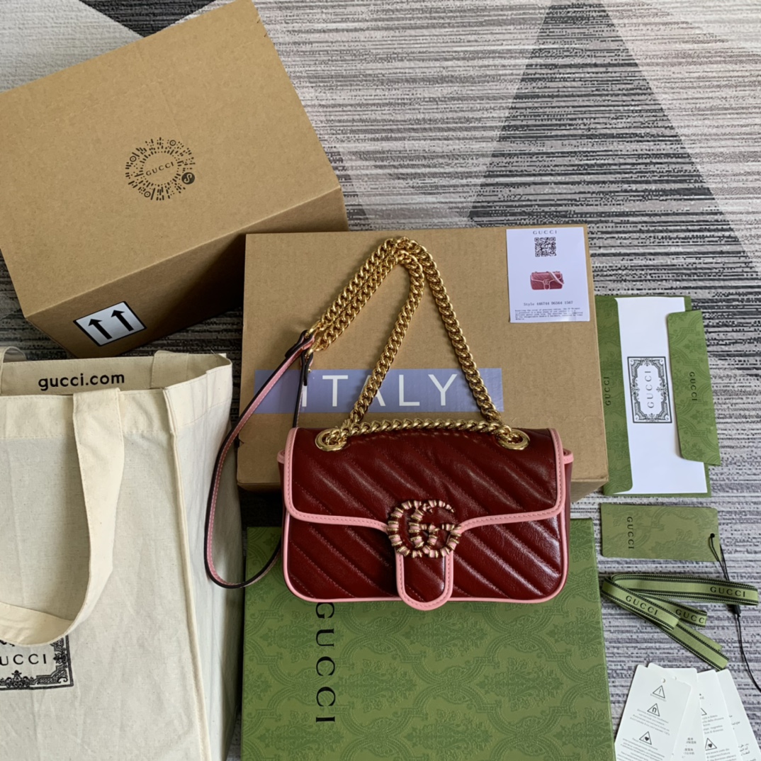 446744 GG Marmont mini matelassé shoulder bag
