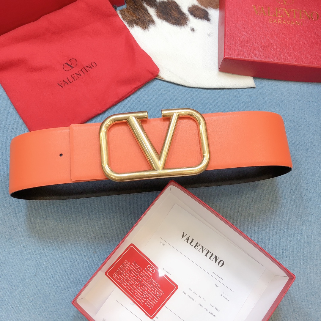 REVERSIBLE VLOGO SIGNATURE BELT IN GLOSSY CALFSKIN 70 MM / 2.8 IN.