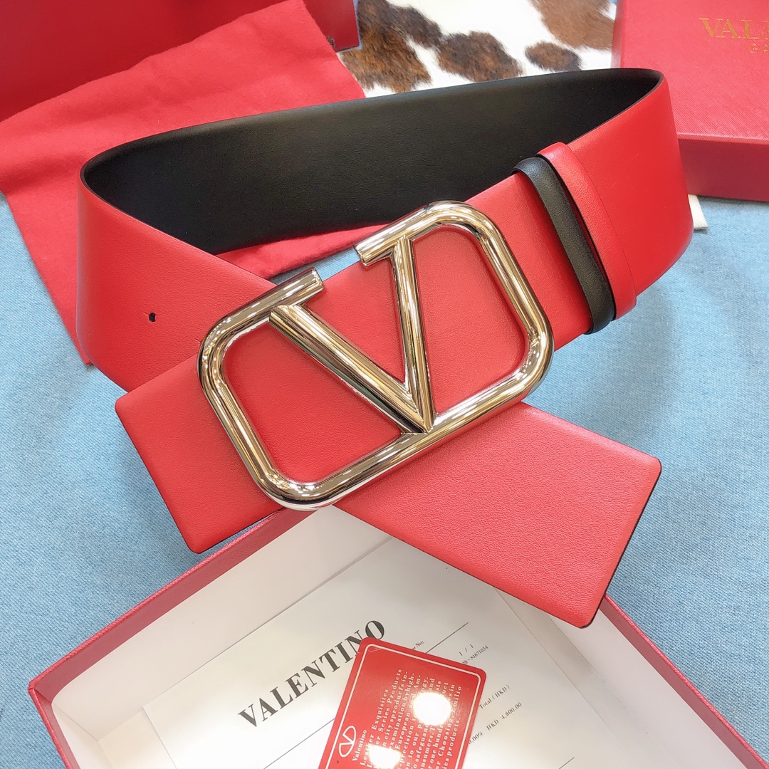 REVERSIBLE VLOGO SIGNATURE BELT IN GLOSSY CALFSKIN 70 MM / 2.8 IN.