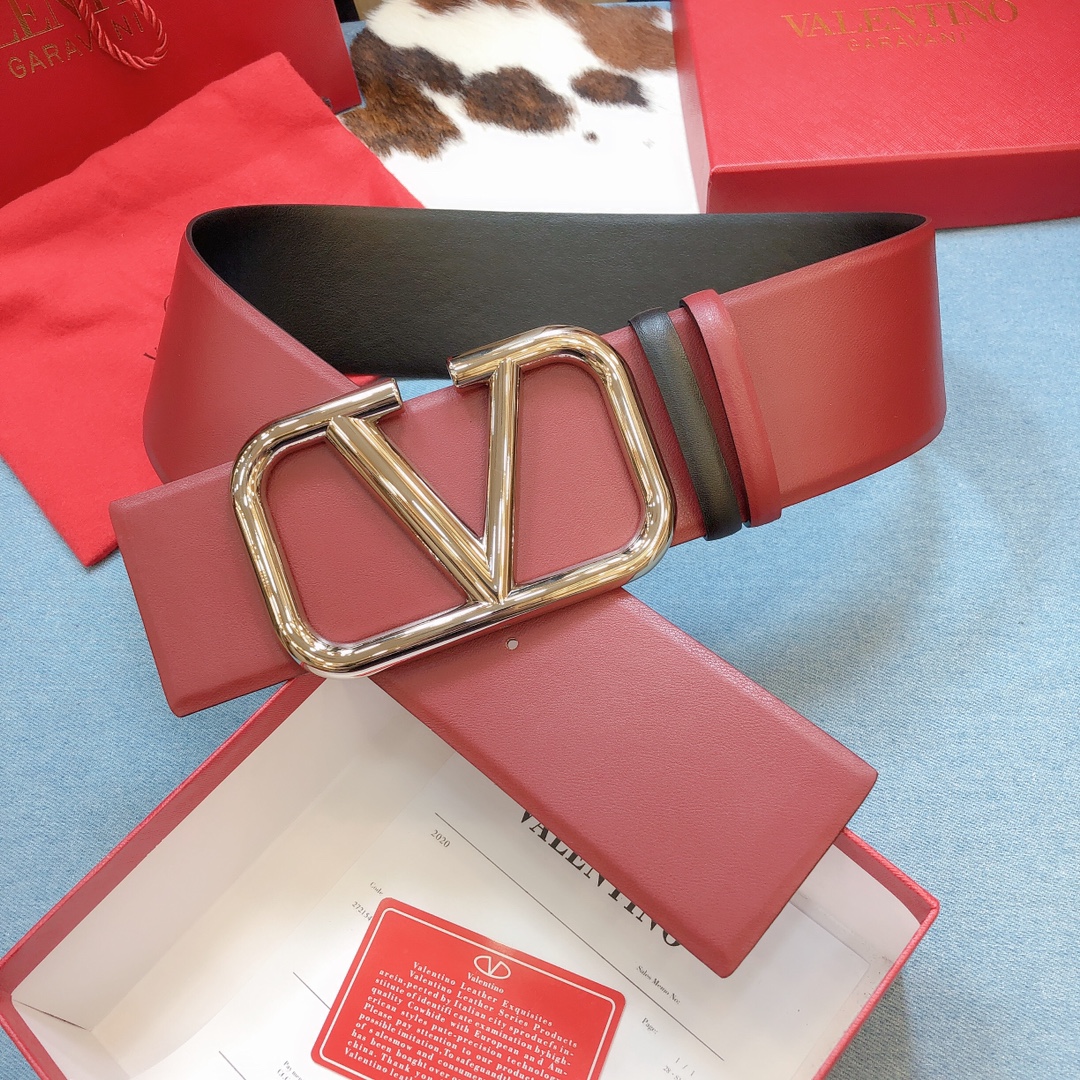 REVERSIBLE VLOGO SIGNATURE BELT IN GLOSSY CALFSKIN 70 MM / 2.8 IN.