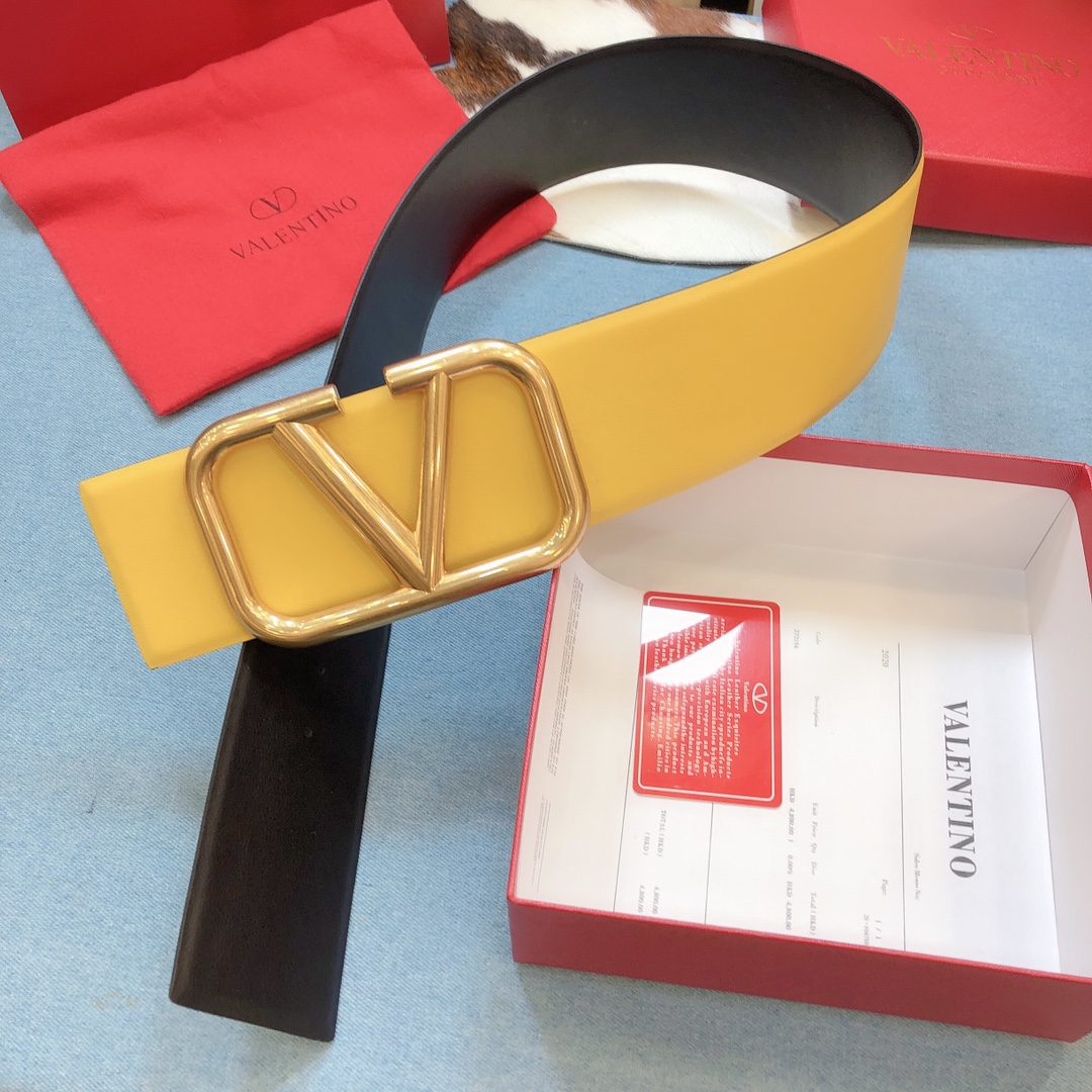 REVERSIBLE VLOGO SIGNATURE BELT IN GLOSSY CALFSKIN 70 MM / 2.8 IN.