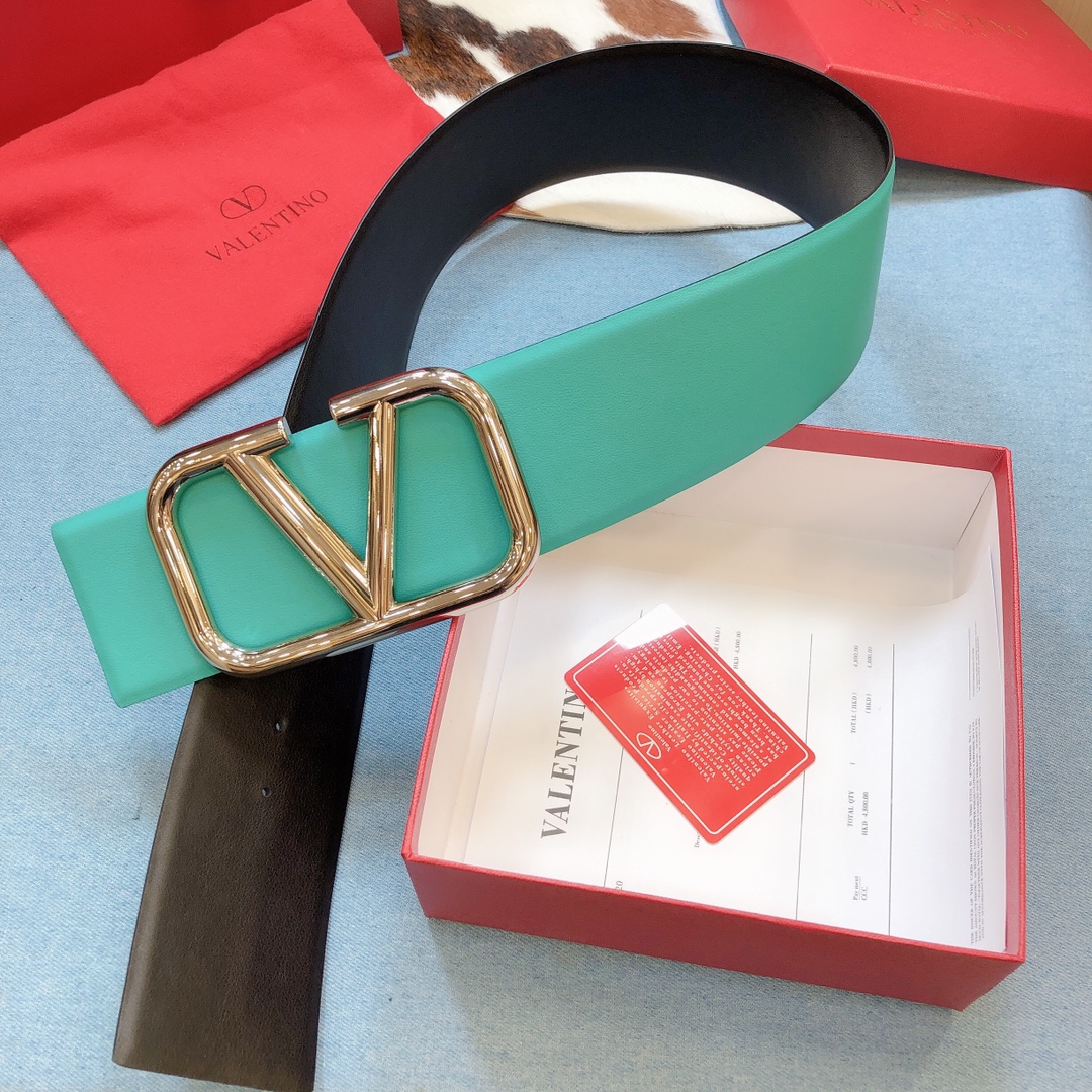 REVERSIBLE VLOGO SIGNATURE BELT IN GLOSSY CALFSKIN 70 MM / 2.8 IN.