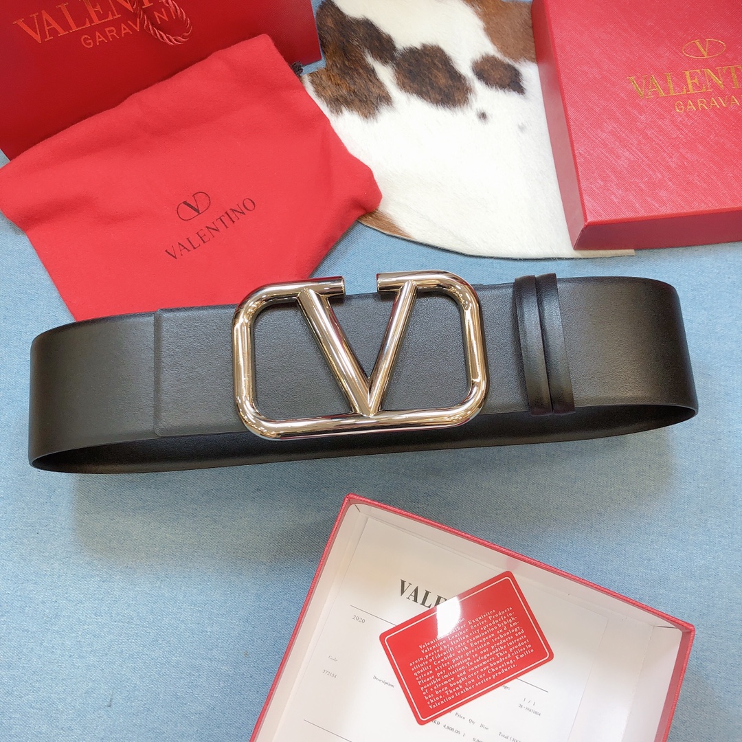 REVERSIBLE VLOGO SIGNATURE BELT IN GLOSSY CALFSKIN 70 MM / 2.8 IN.