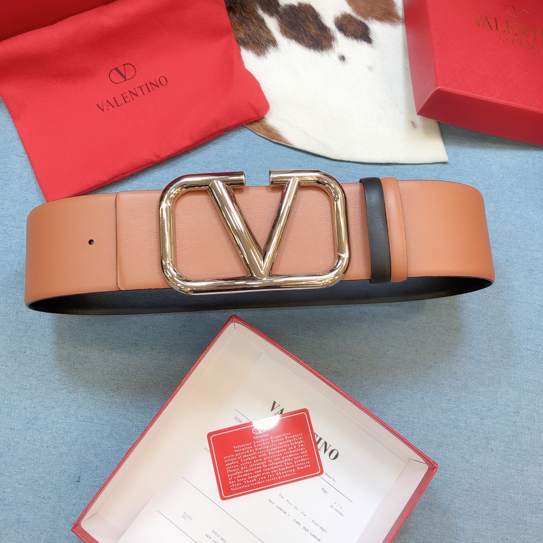 REVERSIBLE VLOGO SIGNATURE BELT IN GLOSSY CALFSKIN 70 MM / 2.8 IN.