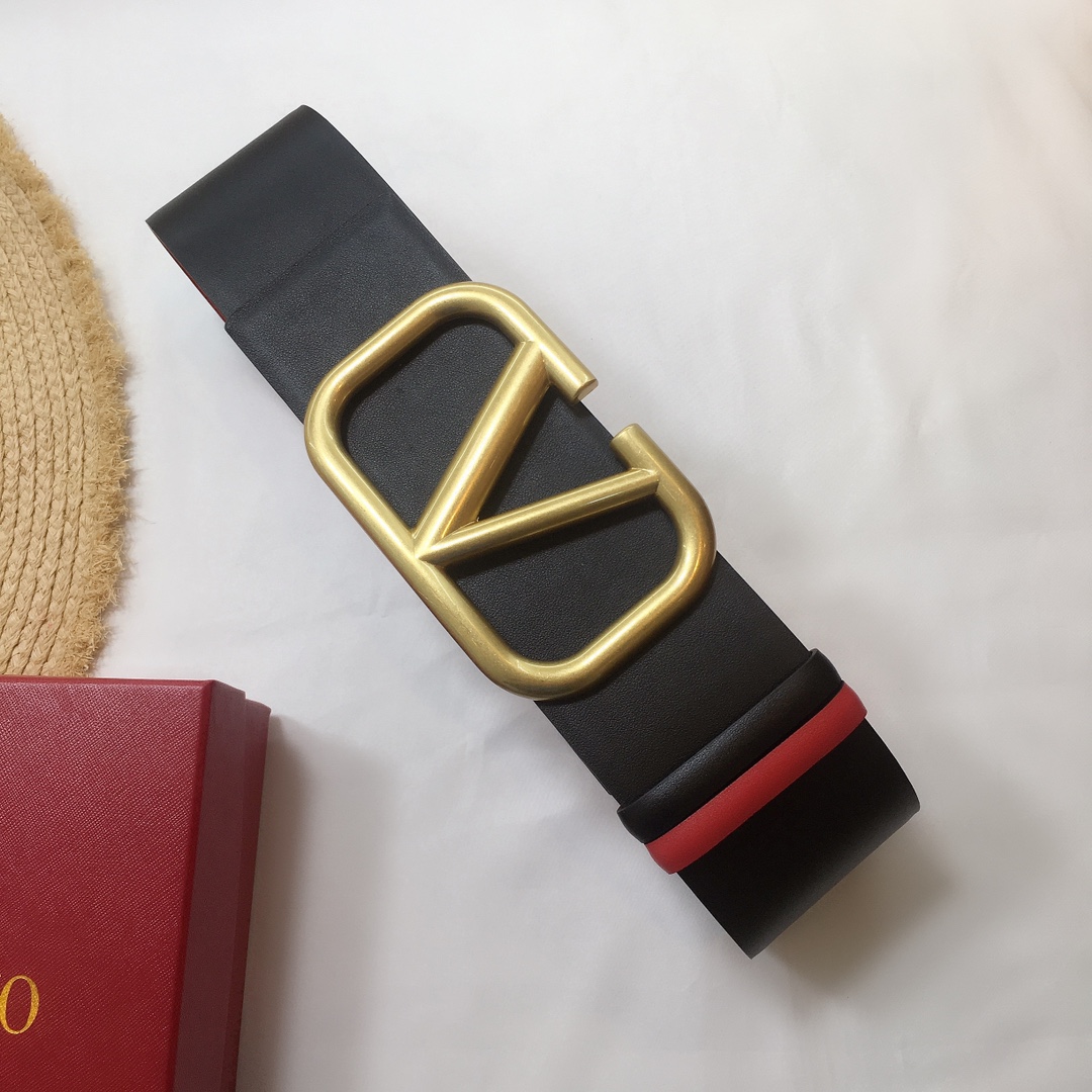 REVERSIBLE VLOGO SIGNATURE BELT IN GLOSSY CALFSKIN 70 MM / 2.8 IN.