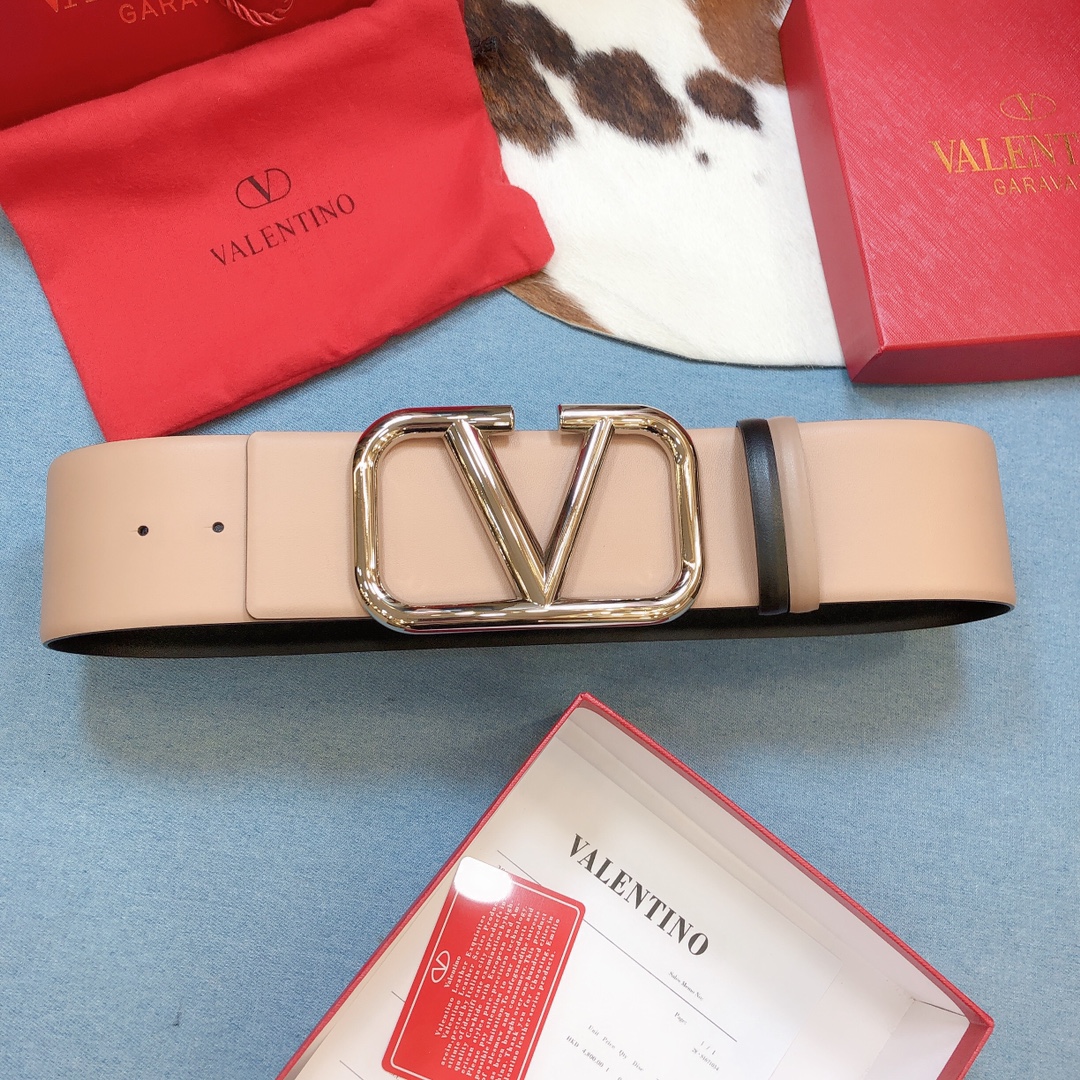 REVERSIBLE VLOGO SIGNATURE BELT IN GLOSSY CALFSKIN 70 MM / 2.8 IN.