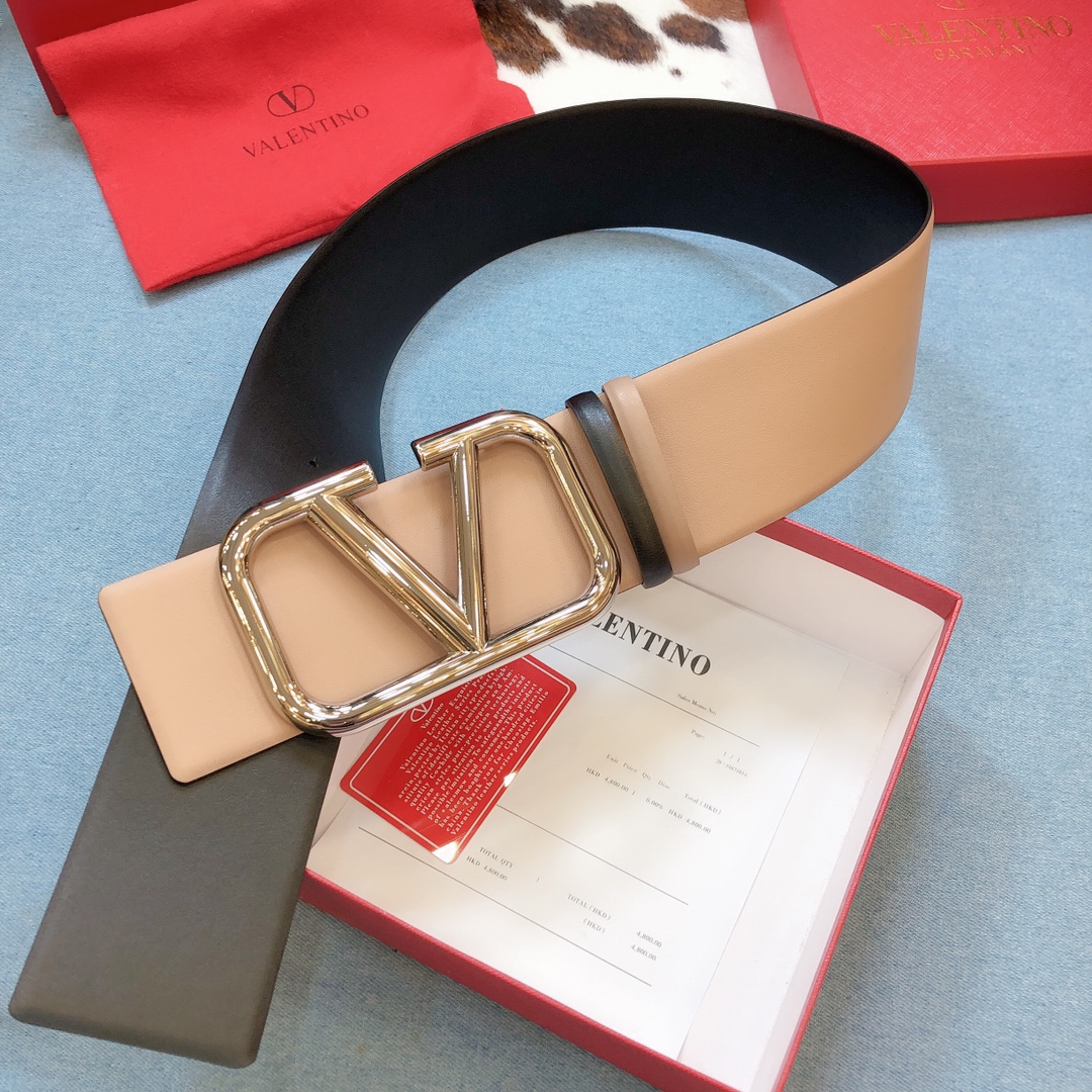 REVERSIBLE VLOGO SIGNATURE BELT IN GLOSSY CALFSKIN 70 MM / 2.8 IN.