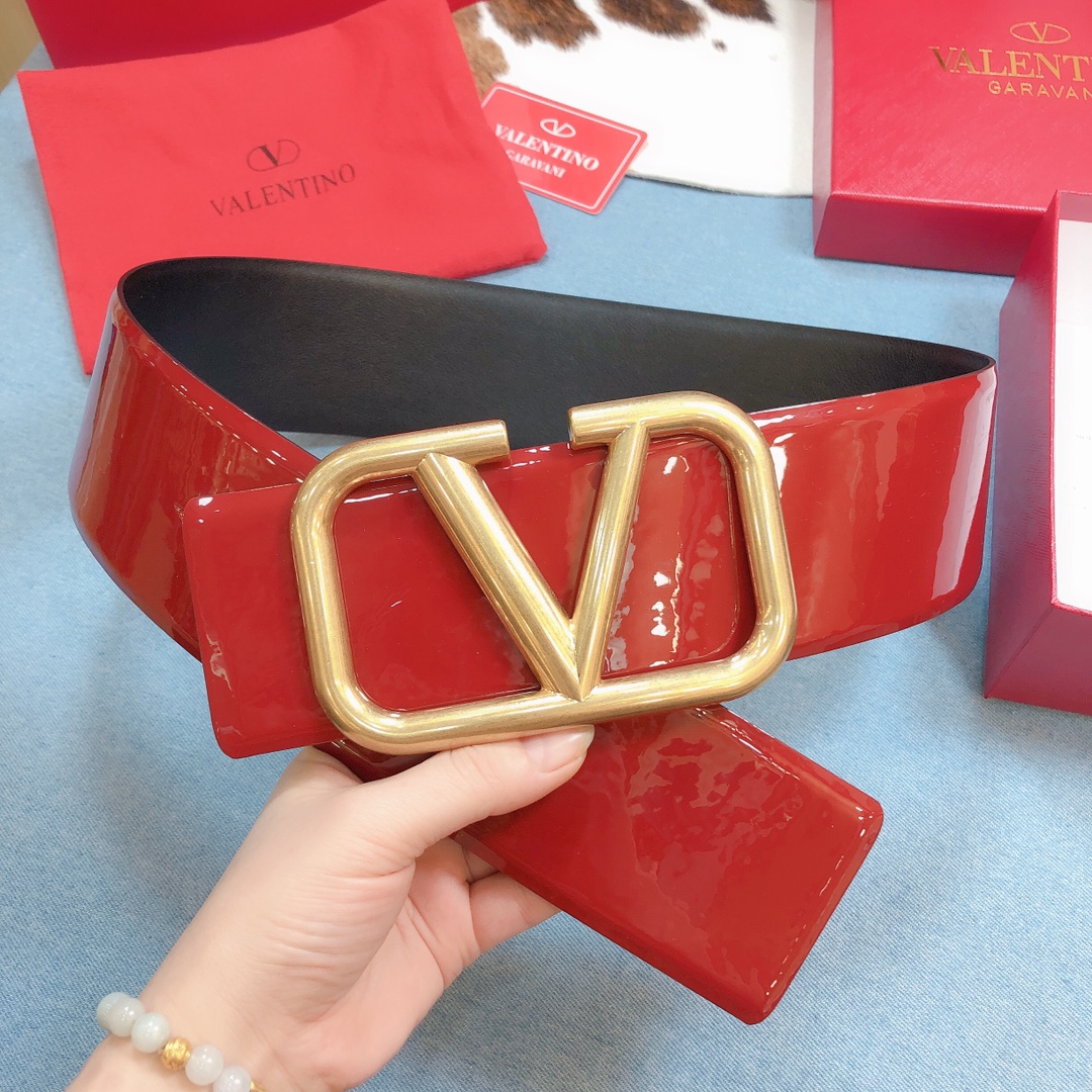 REVERSIBLE VLOGO SIGNATURE BELT IN GLOSSY CALFSKIN 70 MM / 2.8 IN.
