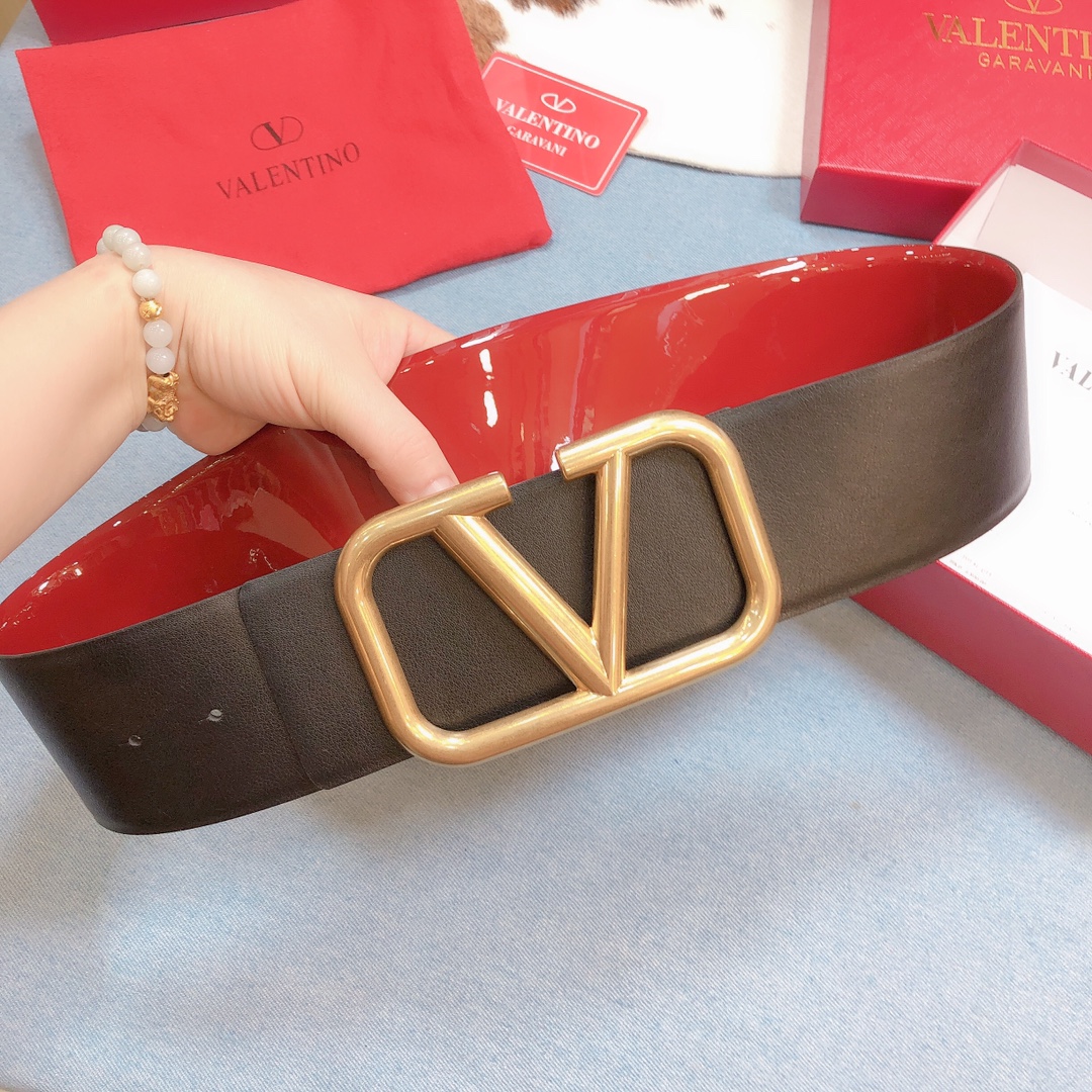 REVERSIBLE VLOGO SIGNATURE BELT IN GLOSSY CALFSKIN 70 MM / 2.8 IN.