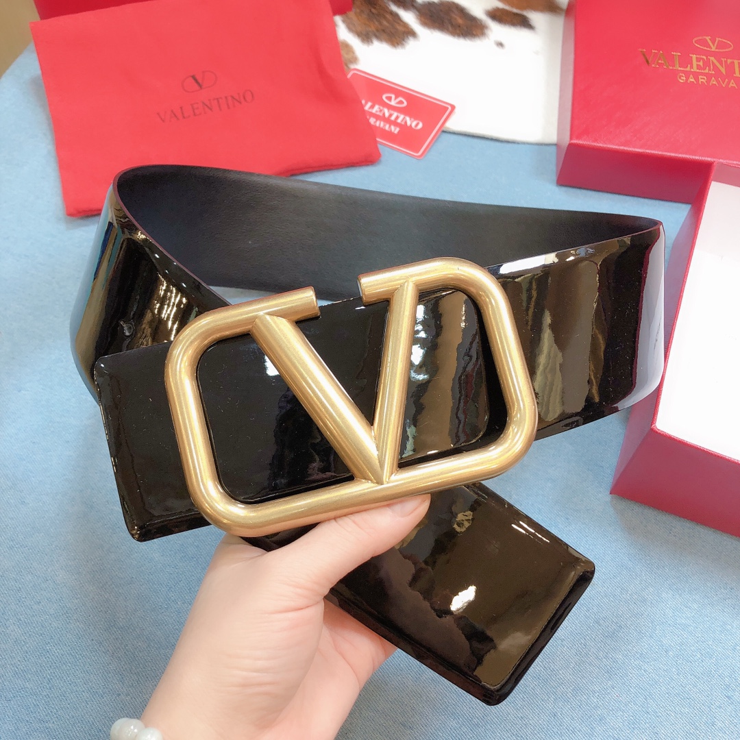 REVERSIBLE VLOGO SIGNATURE BELT IN GLOSSY CALFSKIN 70 MM / 2.8 IN.