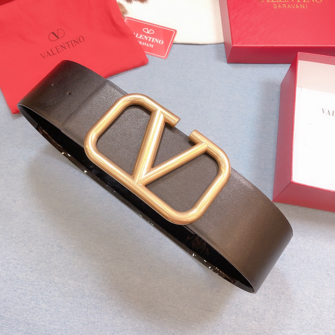REVERSIBLE VLOGO SIGNATURE BELT IN GLOSSY CALFSKIN 70 MM / 2.8 IN.