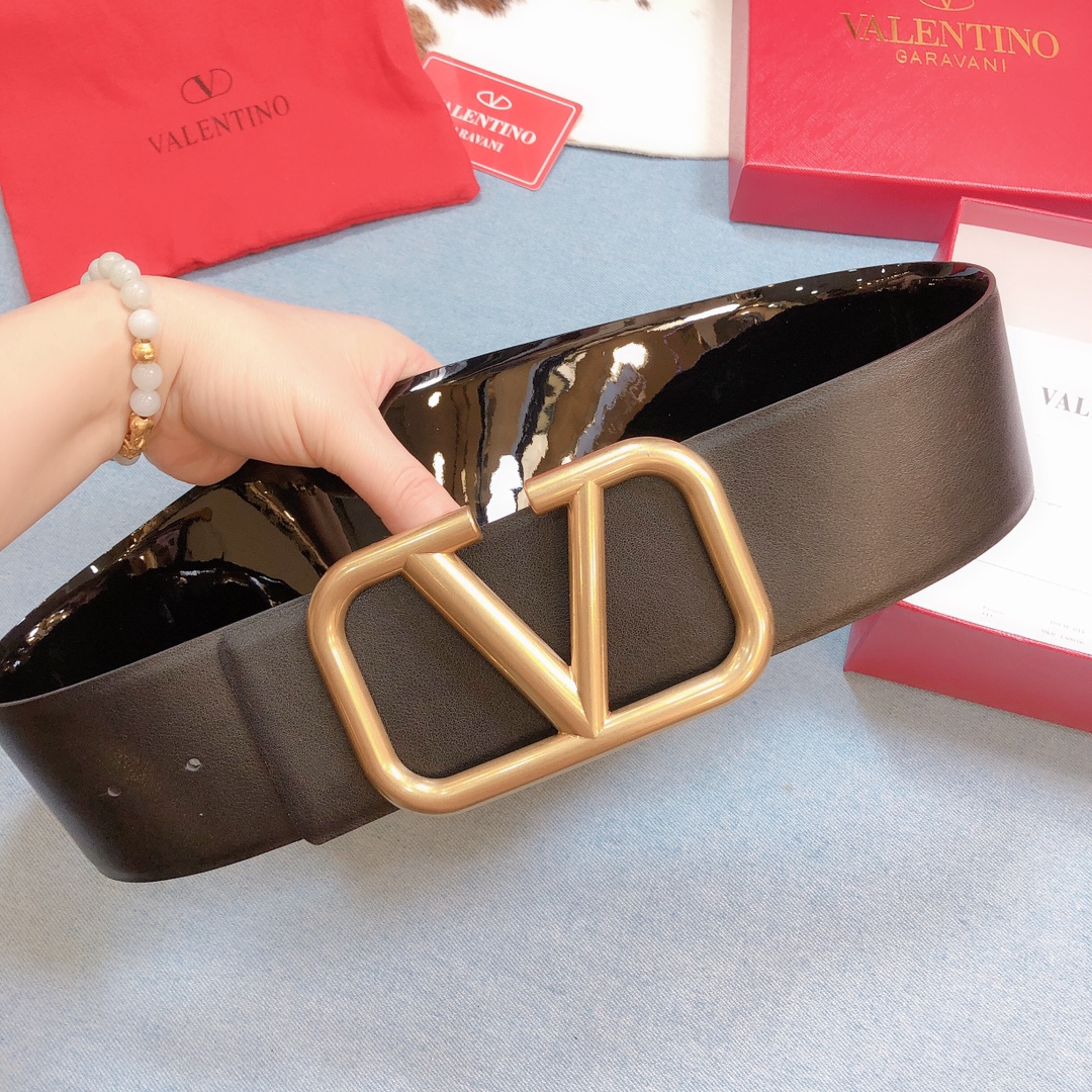 REVERSIBLE VLOGO SIGNATURE BELT IN GLOSSY CALFSKIN 70 MM / 2.8 IN.