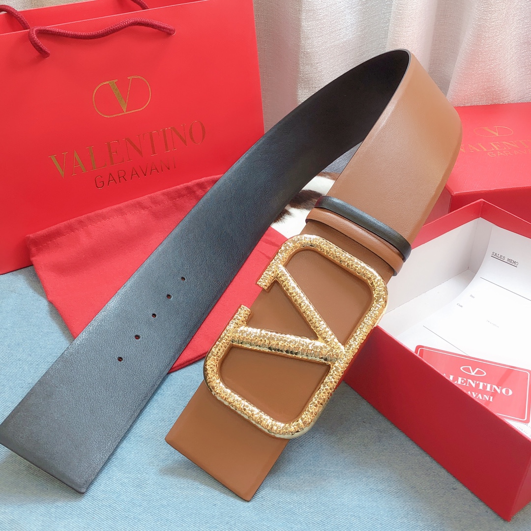 REVERSIBLE VLOGO SIGNATURE BELT IN GLOSSY CALFSKIN 70 MM / 2.8 IN.