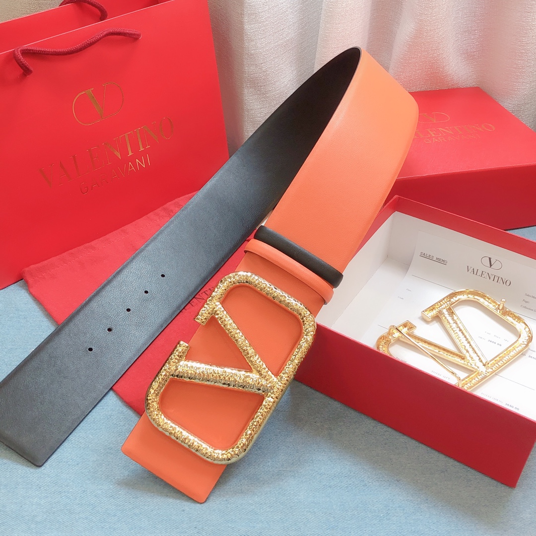 REVERSIBLE VLOGO SIGNATURE BELT IN GLOSSY CALFSKIN 70 MM / 2.8 IN.