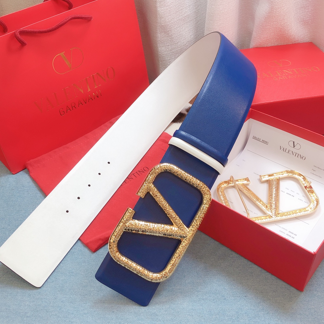REVERSIBLE VLOGO SIGNATURE BELT IN GLOSSY CALFSKIN 70 MM / 2.8 IN.