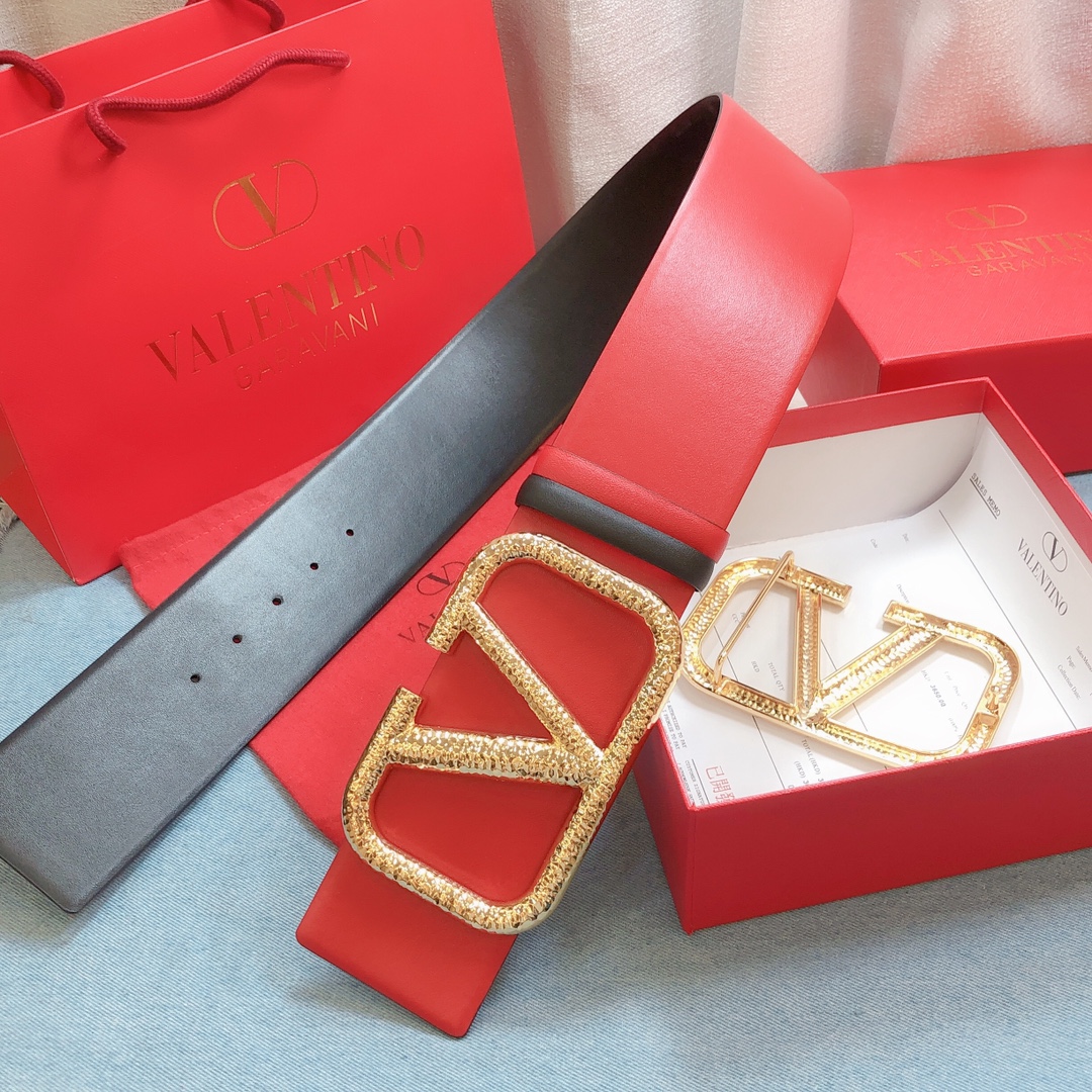 REVERSIBLE VLOGO SIGNATURE BELT IN GLOSSY CALFSKIN 70 MM / 2.8 IN.