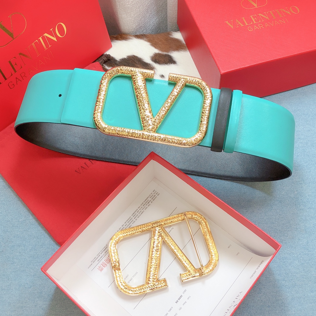 REVERSIBLE VLOGO SIGNATURE BELT IN GLOSSY CALFSKIN 70 MM / 2.8 IN.