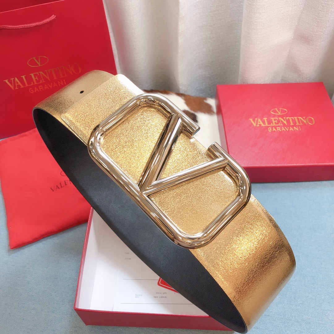 REVERSIBLE VLOGO SIGNATURE BELT IN GLOSSY CALFSKIN 70 MM / 2.8 IN.
