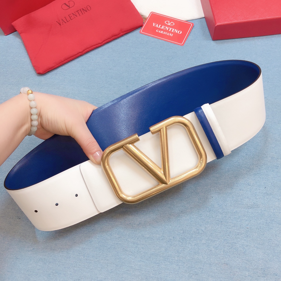 REVERSIBLE VLOGO SIGNATURE BELT IN GLOSSY CALFSKIN 70 MM / 2.8 IN.