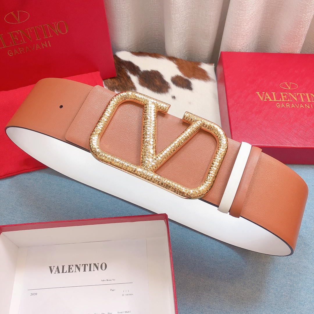 REVERSIBLE VLOGO SIGNATURE BELT IN GLOSSY CALFSKIN 70 MM / 2.8 IN.