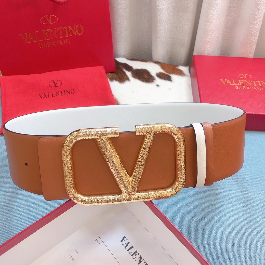 REVERSIBLE VLOGO SIGNATURE BELT IN GLOSSY CALFSKIN 70 MM / 2.8 IN.