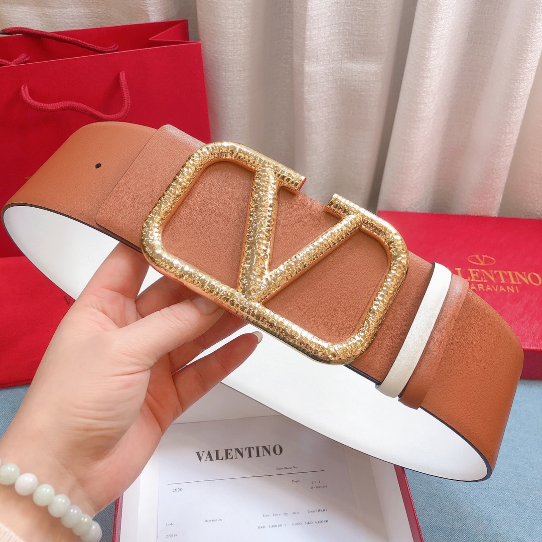 REVERSIBLE VLOGO SIGNATURE BELT IN GLOSSY CALFSKIN 70 MM / 2.8 IN.