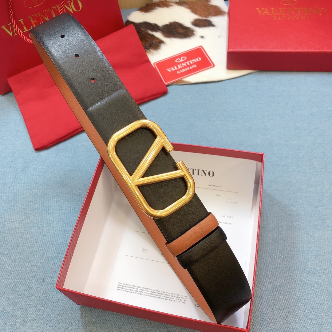 REVERSIBLE VLOGO SIGNATURE BELT IN GLOSSY CALFSKIN 40MM