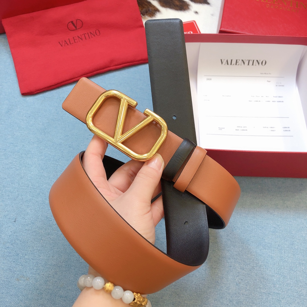 REVERSIBLE VLOGO SIGNATURE BELT IN GLOSSY CALFSKIN 40MM