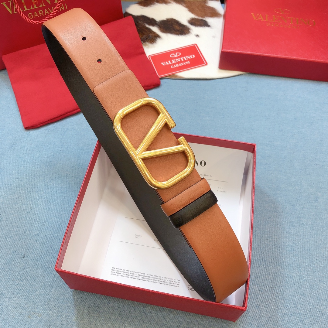 REVERSIBLE VLOGO SIGNATURE BELT IN GLOSSY CALFSKIN 40MM
