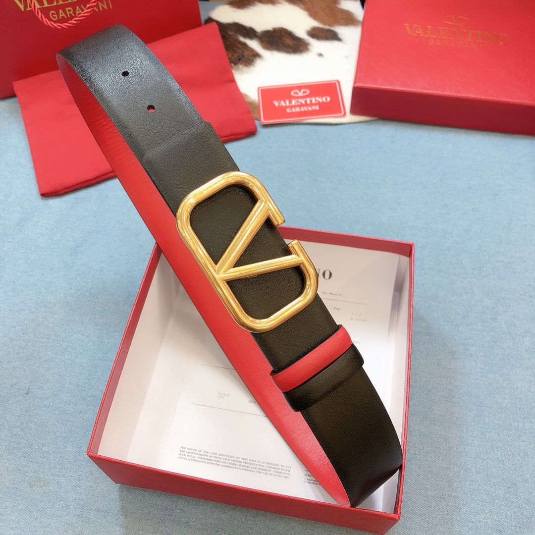 REVERSIBLE VLOGO SIGNATURE BELT IN GLOSSY CALFSKIN 40MM