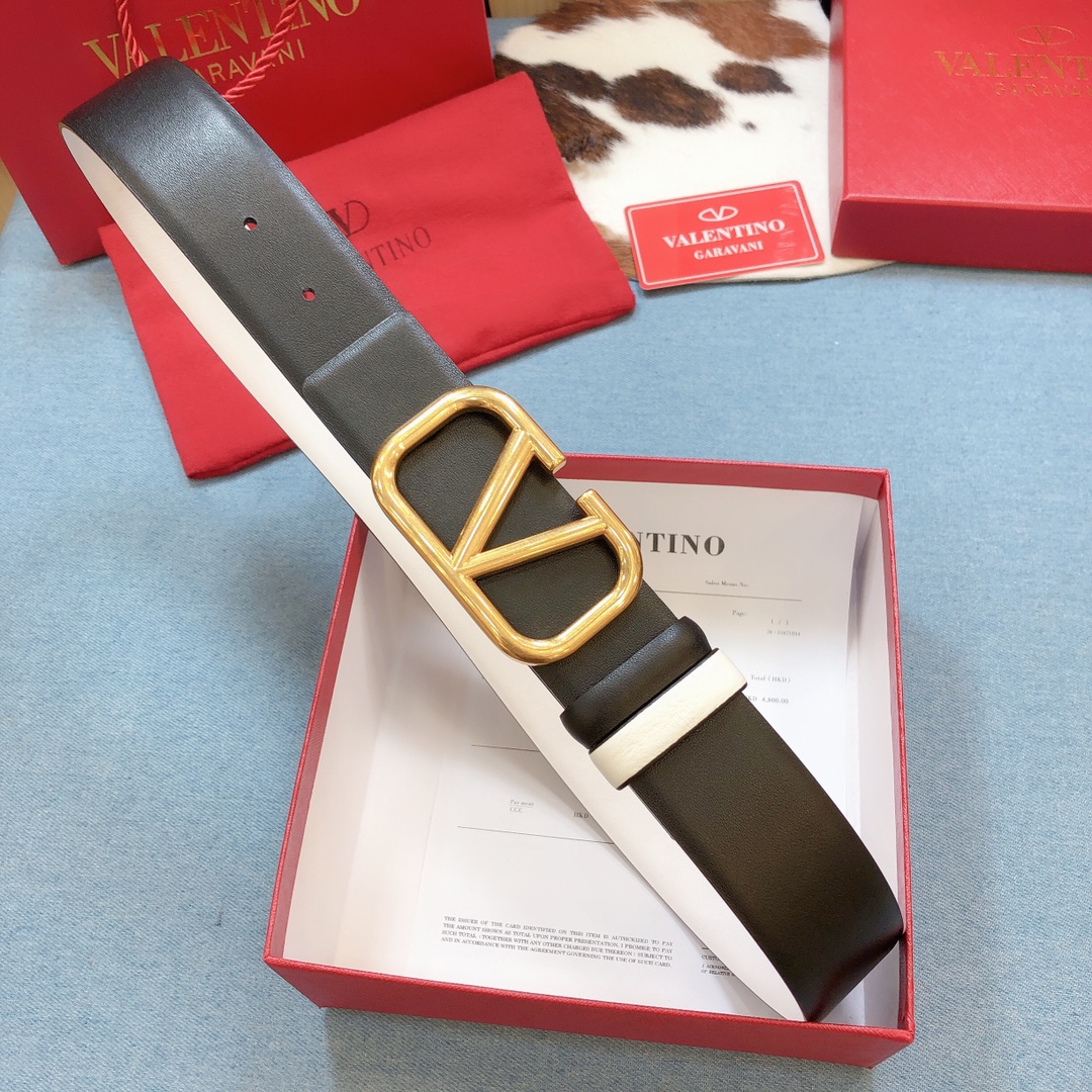 REVERSIBLE VLOGO SIGNATURE BELT IN GLOSSY CALFSKIN 40MM