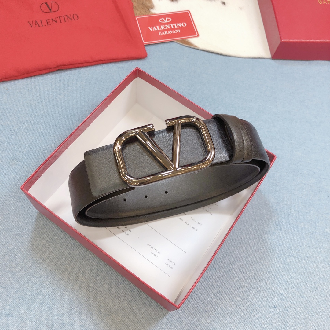 REVERSIBLE VLOGO SIGNATURE BELT IN GLOSSY CALFSKIN 40MM