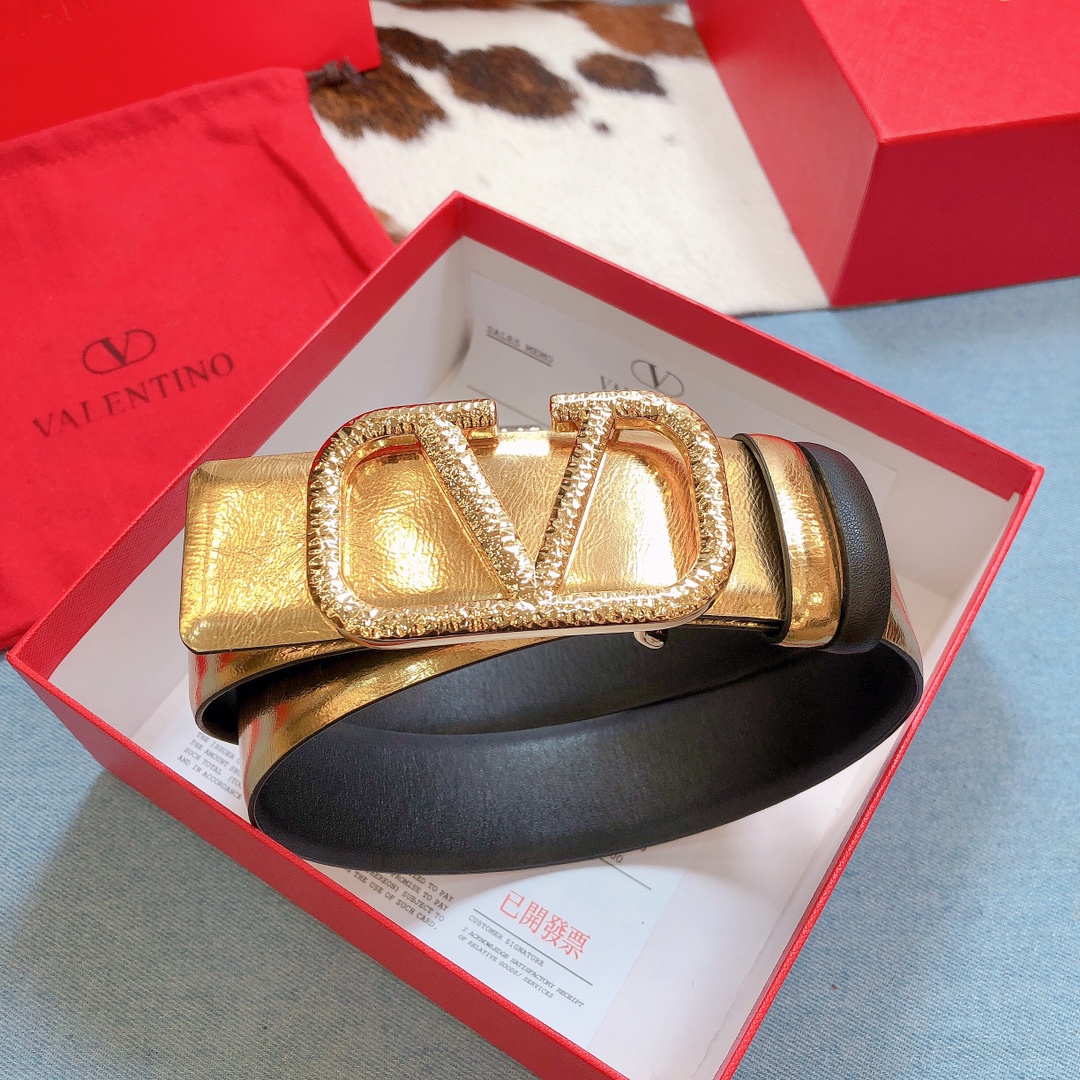 REVERSIBLE VLOGO SIGNATURE BELT IN GLOSSY CALFSKIN 40MM