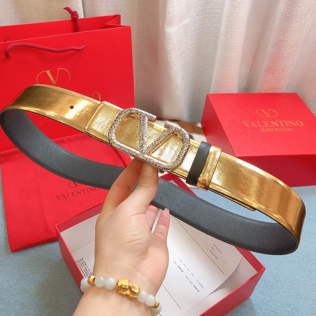 REVERSIBLE VLOGO SIGNATURE BELT IN GLOSSY CALFSKIN 40MM