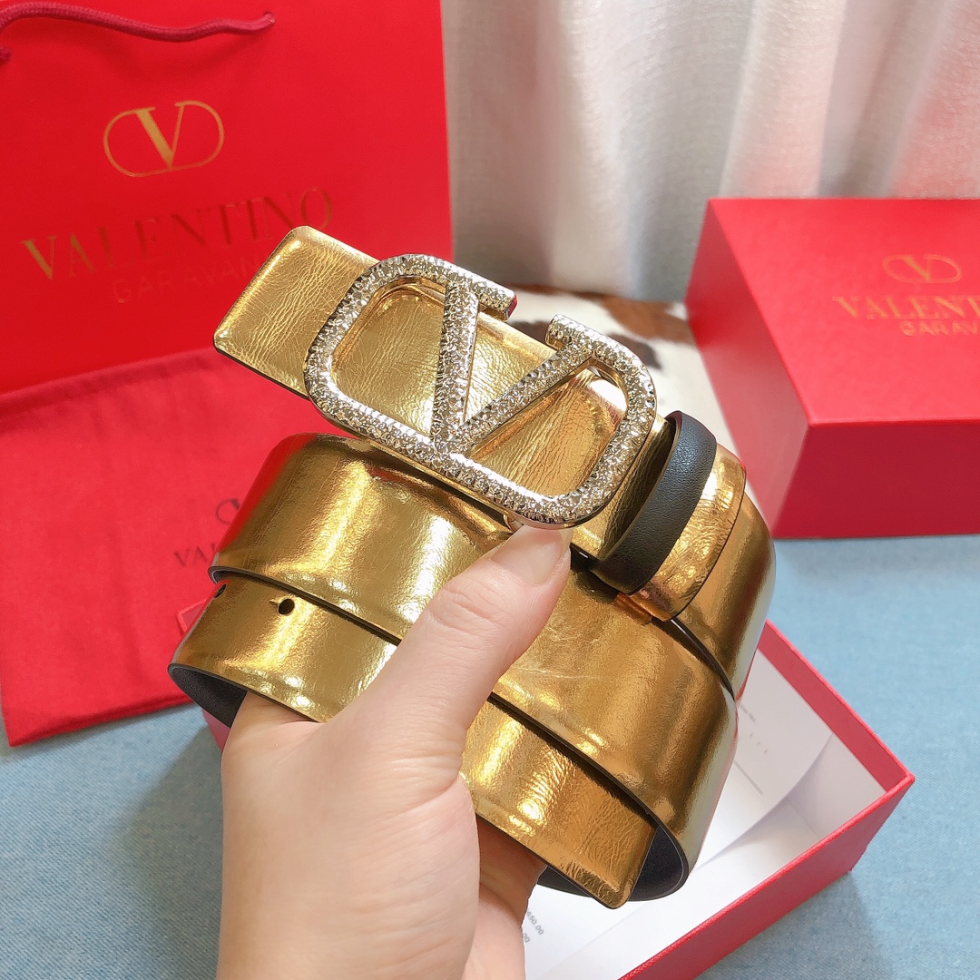 REVERSIBLE VLOGO SIGNATURE BELT IN GLOSSY CALFSKIN 40MM