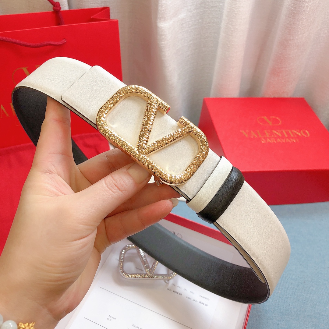 REVERSIBLE VLOGO SIGNATURE BELT IN GLOSSY CALFSKIN 40MM