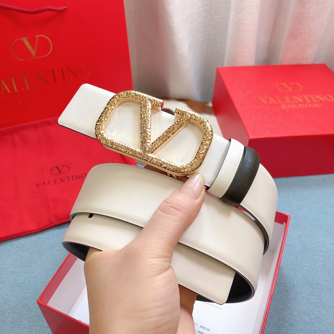 REVERSIBLE VLOGO SIGNATURE BELT IN GLOSSY CALFSKIN 40MM