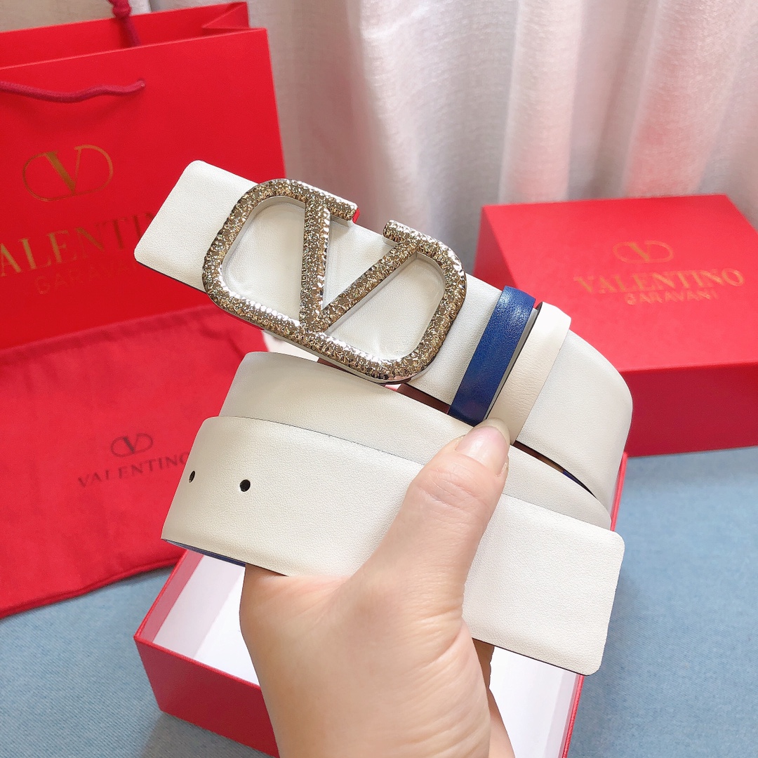 REVERSIBLE VLOGO SIGNATURE BELT IN GLOSSY CALFSKIN 40MM