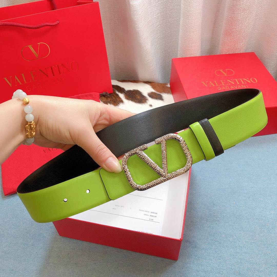 REVERSIBLE VLOGO SIGNATURE BELT IN GLOSSY CALFSKIN 40MM